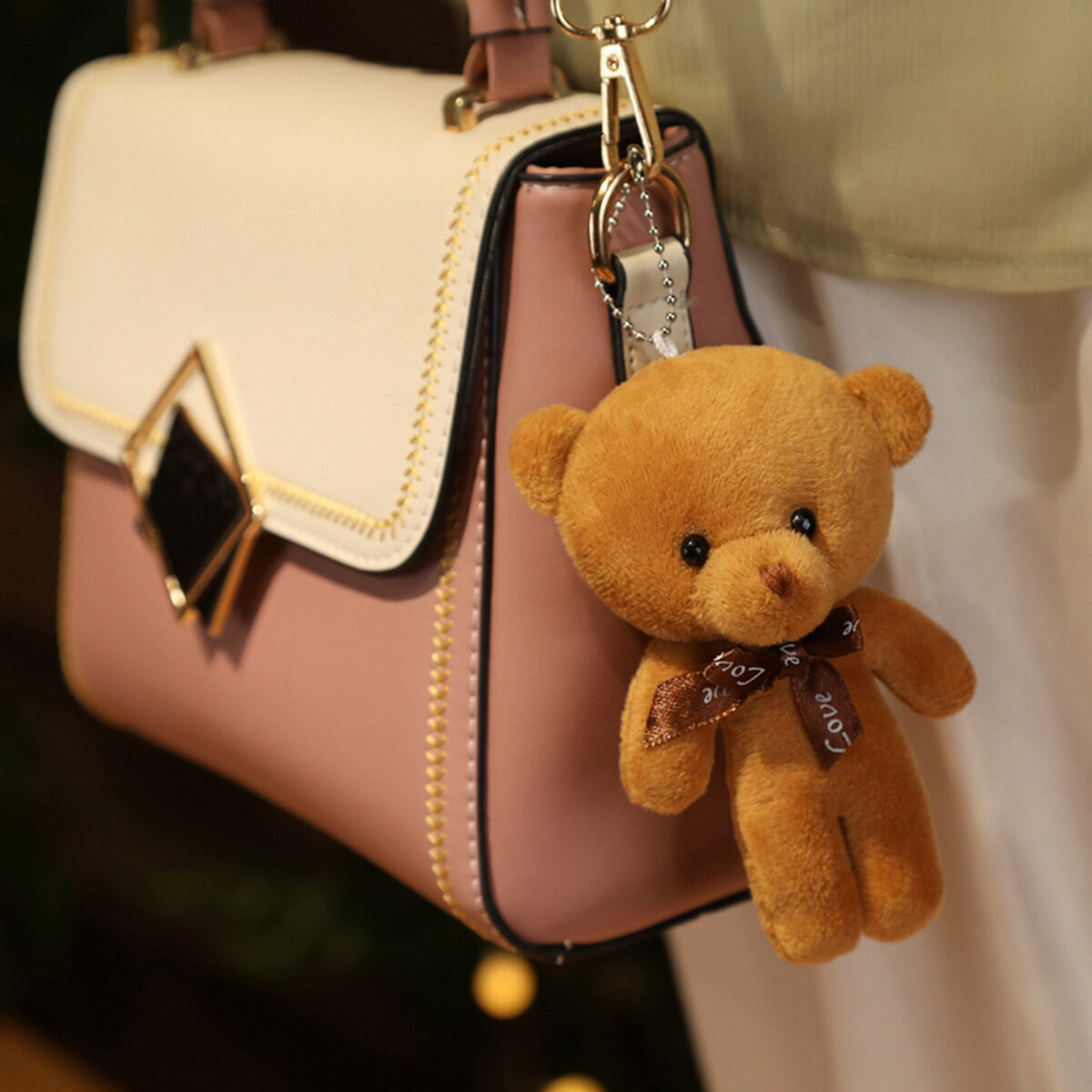 10PCS/Pack Stuffed Plush Toy Teddy Bears Mini Bear Doll Toy Keychain Bag Pendants Wedding Decoration Kids Birthday Party Gifts