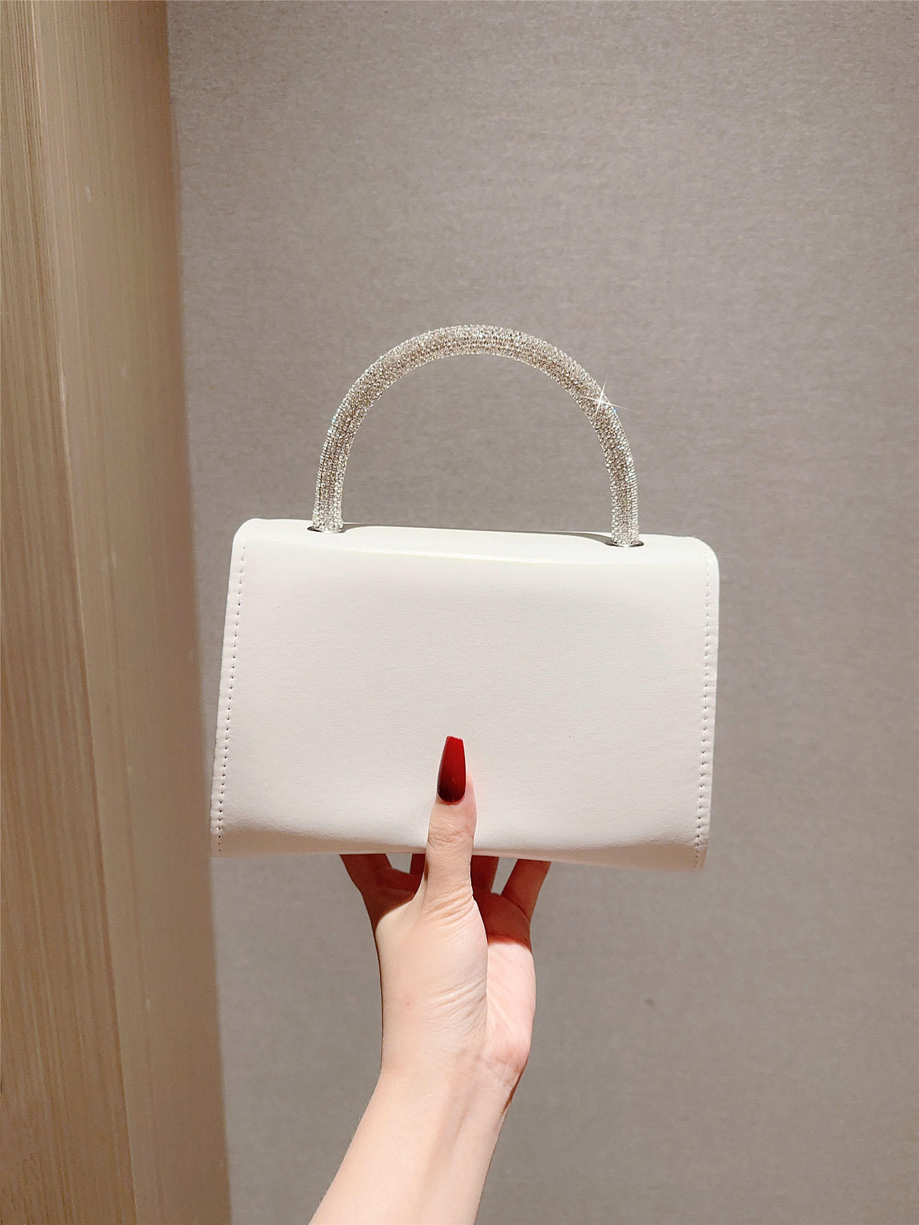 Lady Temperament PU Leather Flap Evening Bag Casual Design Flap Wedding Bag Bridal Bag Banquet Handbag Evening Bag Dress Bag Party Bag Chain Bag