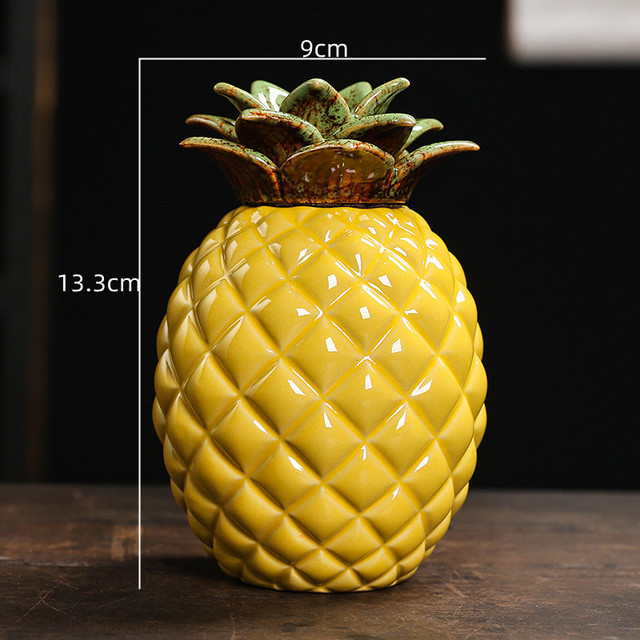 Chinese Pineapple Tea Can Ceramic Tea Storage Can Creative Sealed Can Office Home Candy Tea Storage Decoration Friend Gift