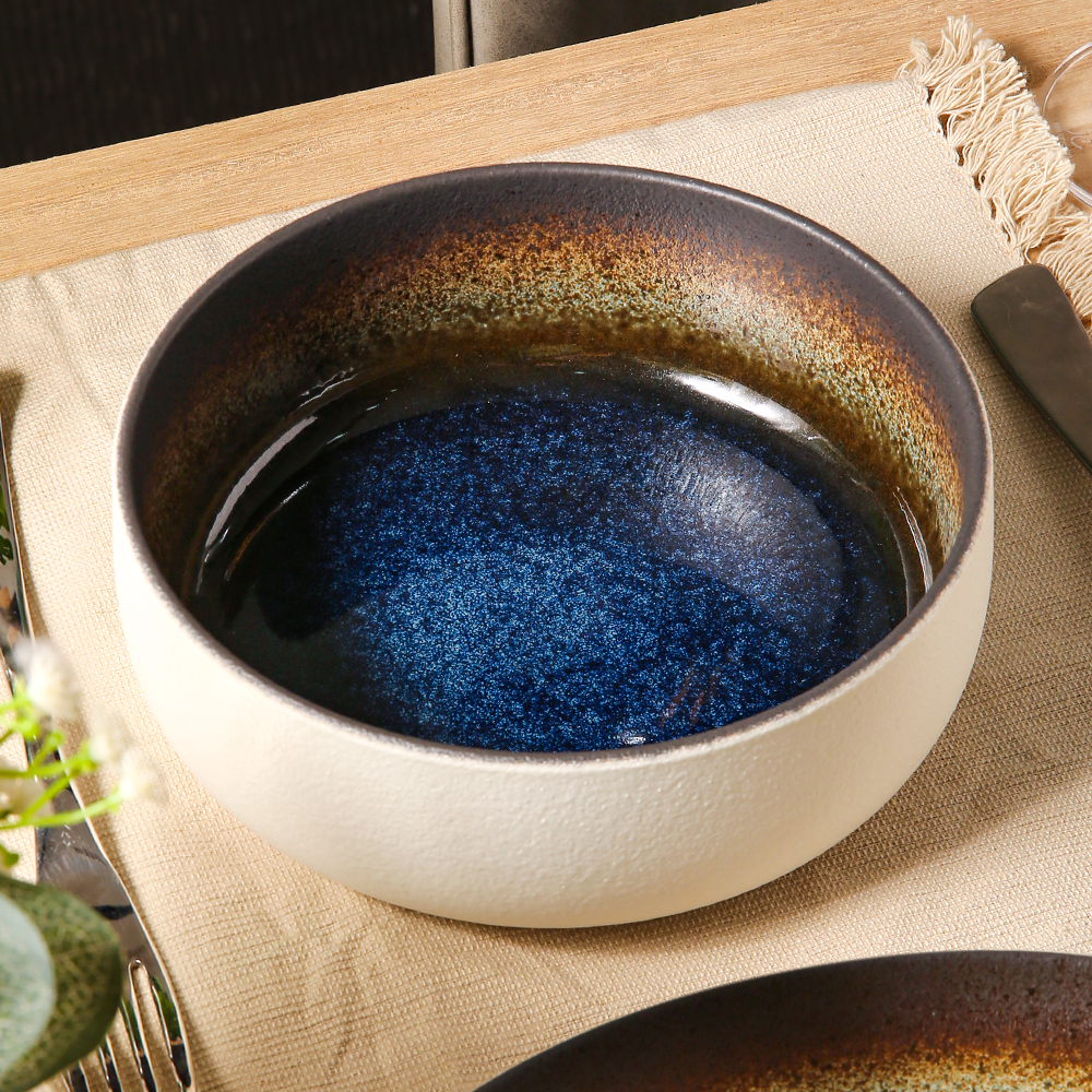 New Round Large Serving Hotel Colored Glazed Ceramic Soup Bowls Custom Special Italian Bowl Salad Bowl