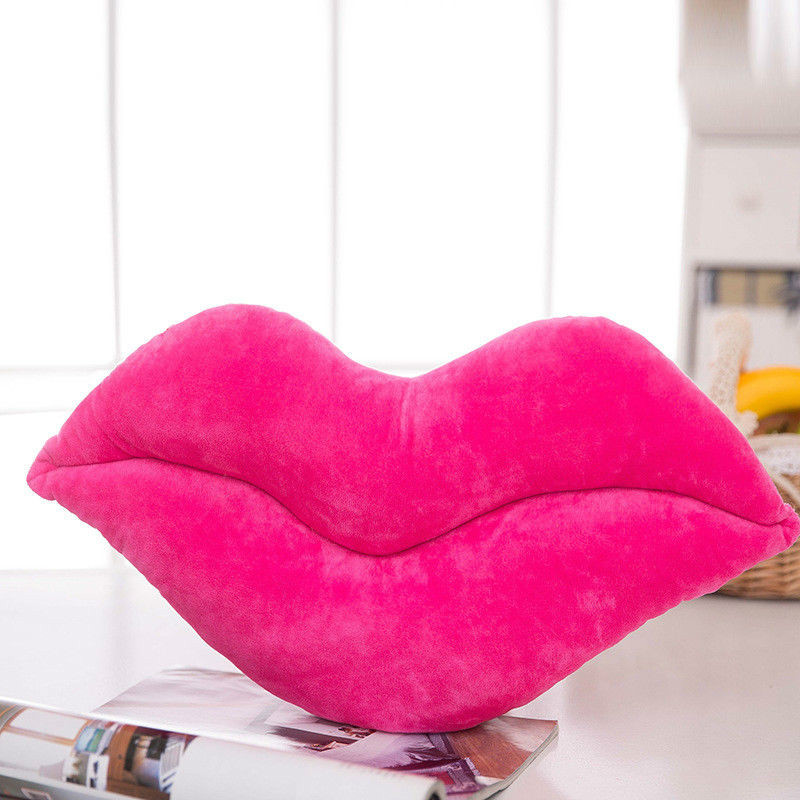Chair Mats Hot Sale Lip Shaped Pillows Solid Color Cute Soft Fashion Plush Sofa Cushions Home Decoration