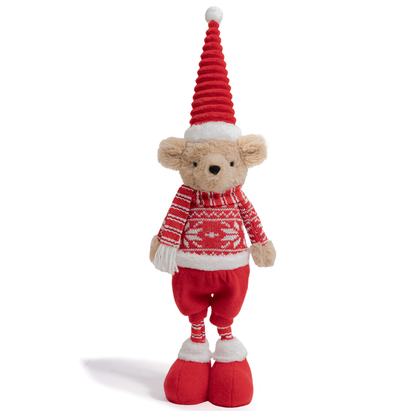 Christmas Red Bear Doll Creative Teddy Bear Doll Holiday Decoration Cute Desktop Ornament