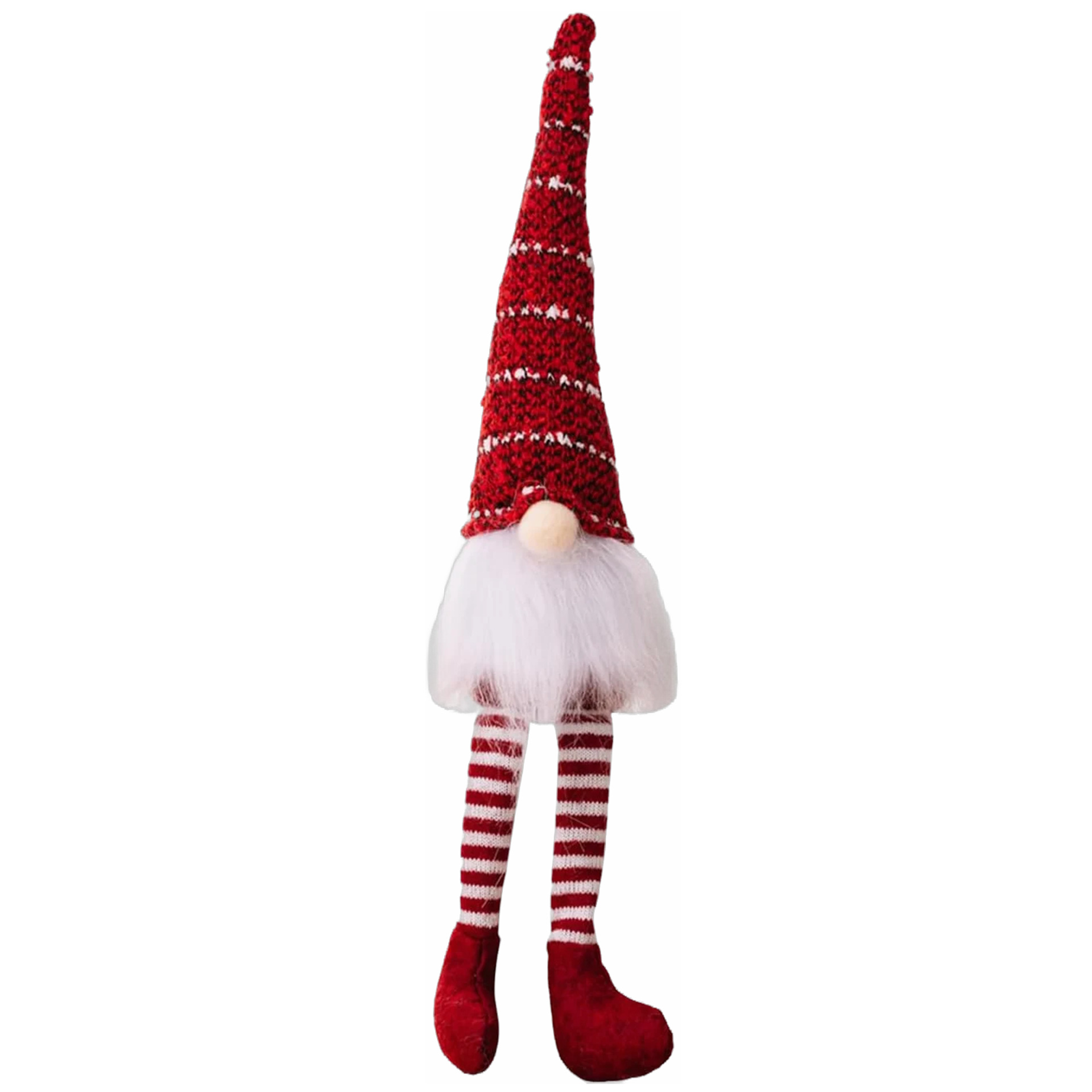 Christmas striped knitted hat Rudolf hanging leg doll Faceless doll Dwarf ornament Nordic style decoration
