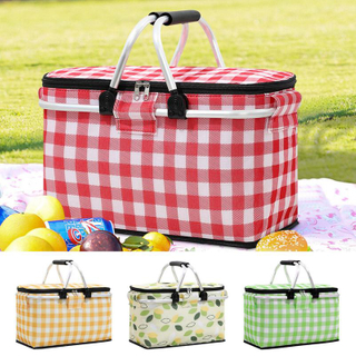 Folding insulated picnic basket Lunch Bag Beach Basket Cooler Bag Leak-Proof Portable Camping basket Ultra large capacity design