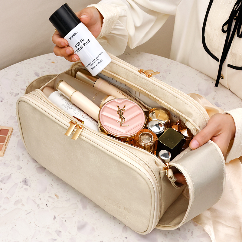 Waterproof PU Multifunctional Cosmetic Bag Large Capacity Portable Travel Makeup Bag Men Business Portable Toiletry Storage Bag