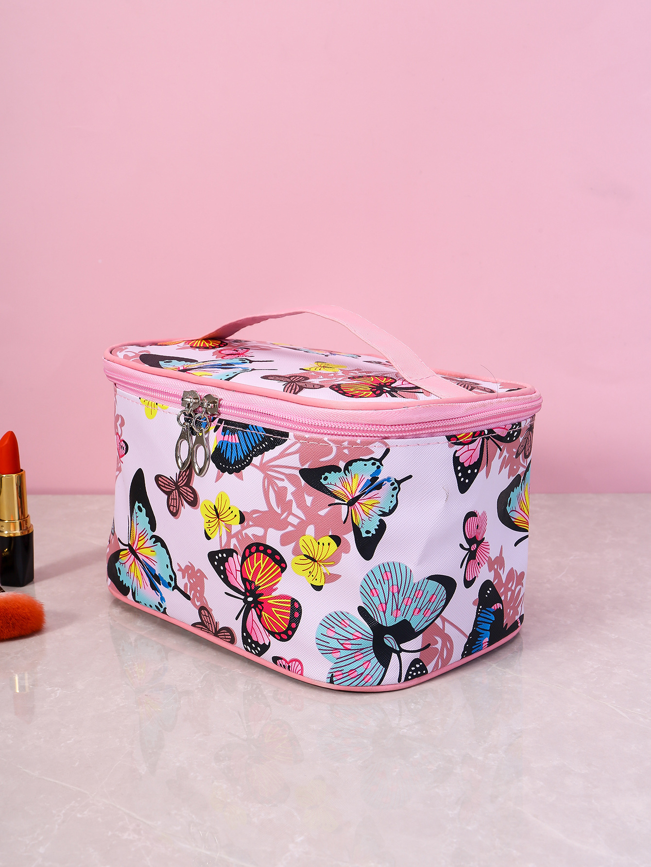 Fashion Printing Butterfly Cosmetic Bag Large Capacity Portable Travel Wash Toiletry Storage Bag Ladies Manicure Tools Handbag