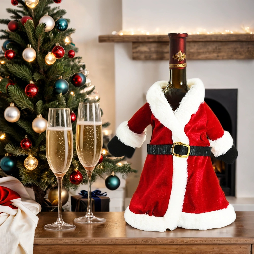 New Christmas Wine Bottle Cover Festival Atmosphere Decoration Dress Wine Bottle Cover Creative Home Table Decoration