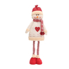 28.3-inch Leg Stretchable Knitted Fabric Santa Claus Snowman Deer Figurine New Year Holiday Decoration Ornament