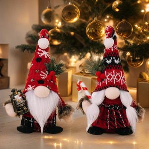 Christmas New Product Cane American Faceless Doll Knitted Bent Hat Dwarf Standing Doll Ornament