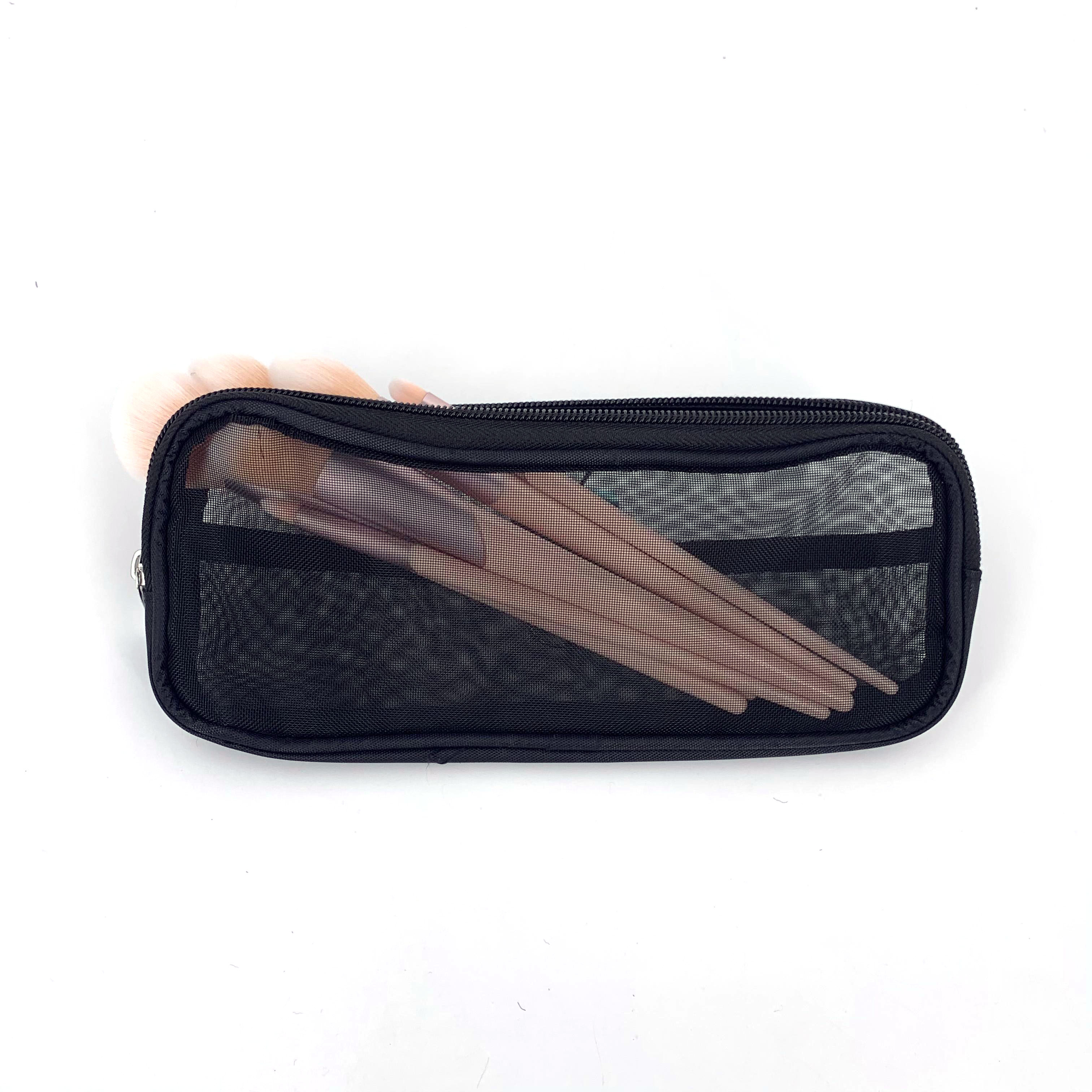 Makeup Brush Travel Case Cosmetic Toiletry Bag Organizer for Men Women Beauty Tools Mesh Dopp Kit Pouch Wash Storage Accessories