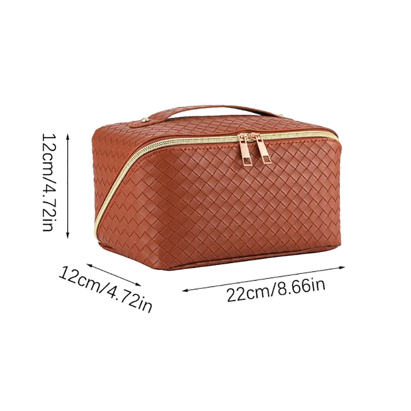New Plaid Cosmetic Bag PU Pillow Makeup Pouch Women’s Large-Capacity Luxury Wash Bag Multifunctional Travel Toiletry Kit Handbag