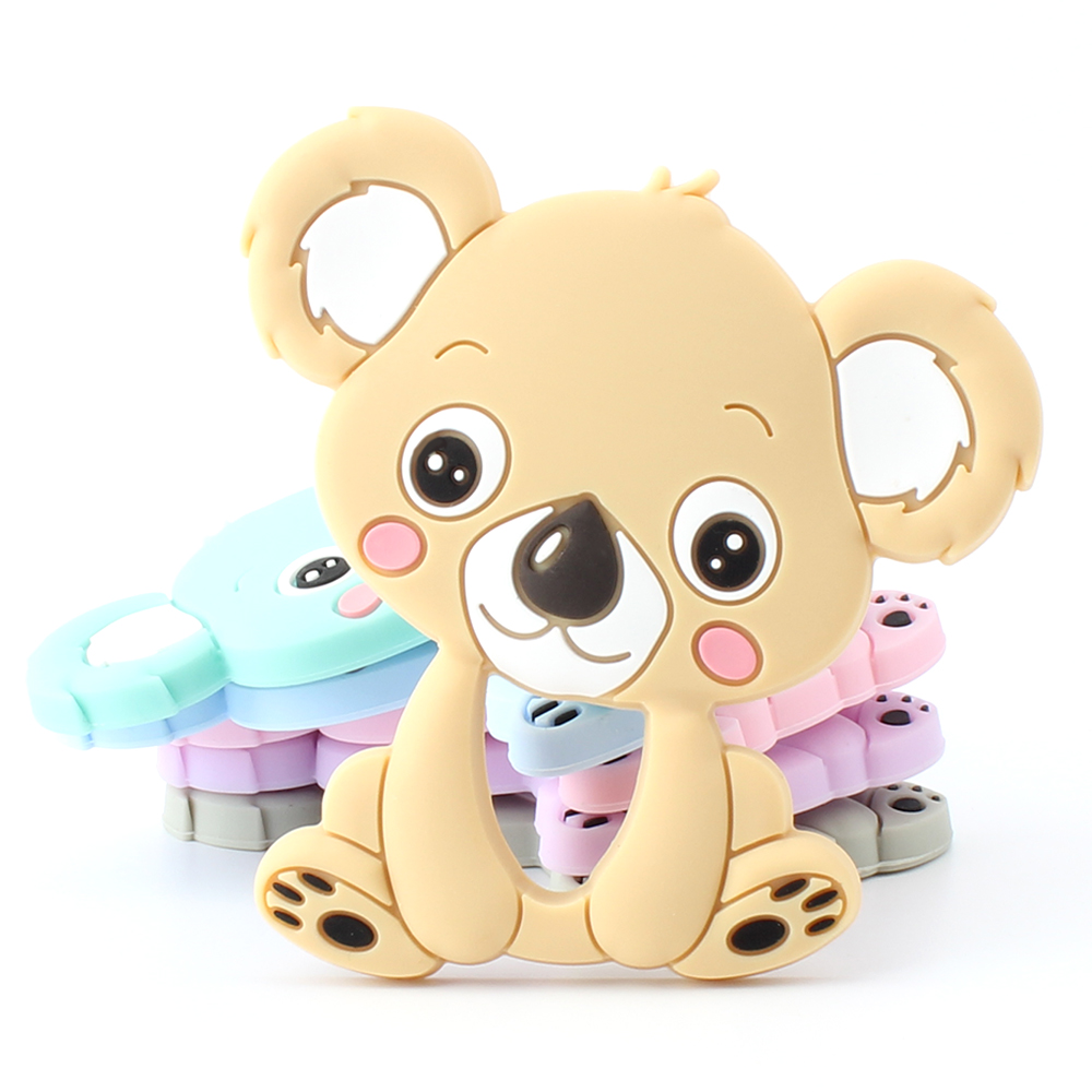 1pcs Baby Animal Silicone Teethers Dog Dinosaur Koala Baby Teething Product Accessories For Pacifier Chains BPA Free