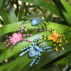 12pcs Mini Colorful Fake Spiders, Festive Plastic Toys,Simulation Small Insect Animals, Used For Halloween Party Fools'Day Decor