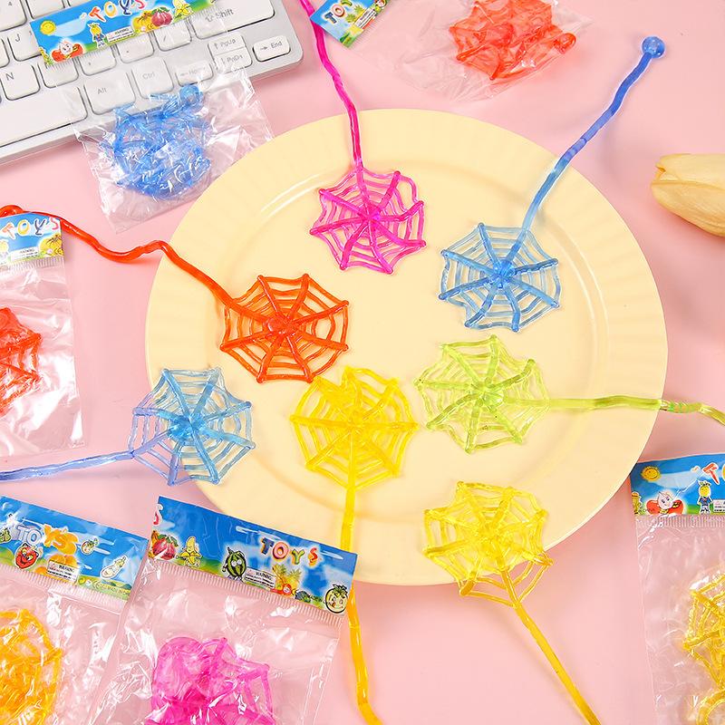 12-50Pcs Stretchable Climbing Spider Web Tricky Toys Kids Birthday Party Baby School Gift Rewards Halloween Carnival Party Favor