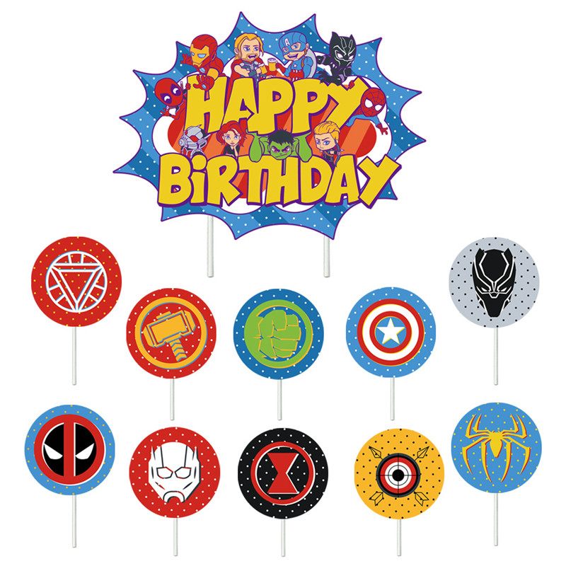 1Set Marvel Spiderman Hulk Confetti Latex Balloons Happy Birthday Banners