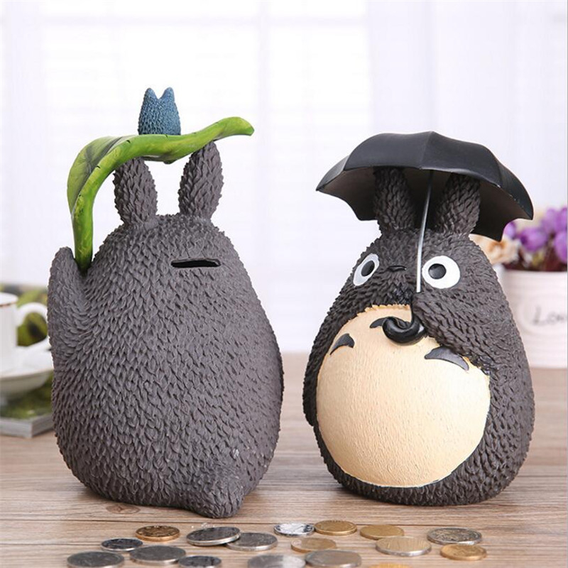 My Neighbor Totoro Piggy Bank Resin Totoro Figurines Japanese Style Coin Money Box Money Bank Money Bank for Kids