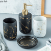 Nordic Matte Gold Ceramics Bathroom Accessories Set Soap Dispenser/Toothbrush Holder/Tumbler/Soap Dish Luxurious Washing Set