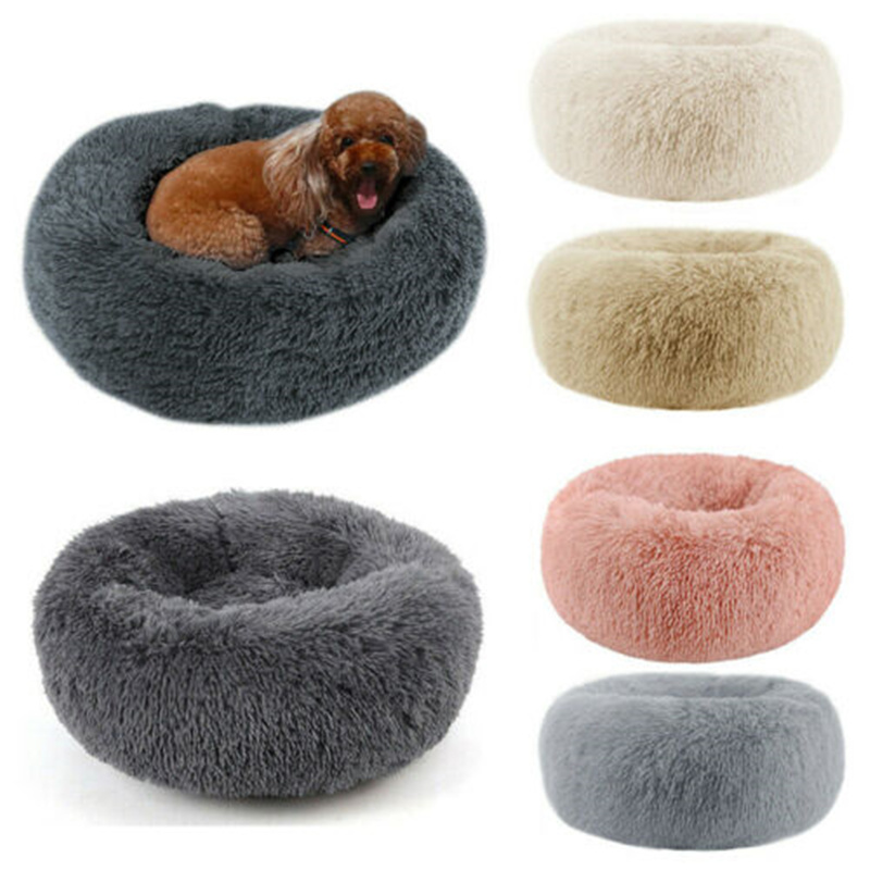 Donut Mand Dog Accessories for Large Dogs Cat&#39;s House Plush Pet Bed for Dog XXL Round Mat For Small Medium Animal Calming 100CM