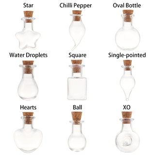  5pcs/pack Mini Transparent Glass Empty Sample Jars Wishing Bottle Empty Storage Vials DIY Pendants Cork Stopper Home Decoration