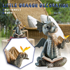 1PC Cute Little Dragon Dinosaur Meditation Reading Book Sculpture Figure Garden Home Decor Resin Ornament