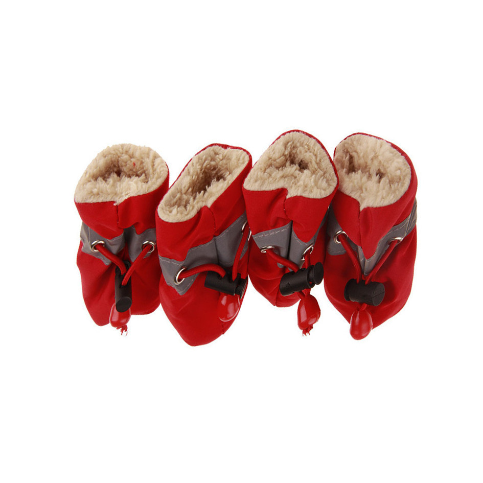 Durable Snow Soft Fleece Keep Warm Dog Boots Pet Winter Shoes