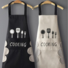 Korean Oilproof Waterproof Apron With Pockets Women Men Wiping Apron Kitchen Cooking Apron Home Unisex Cleaning Tool