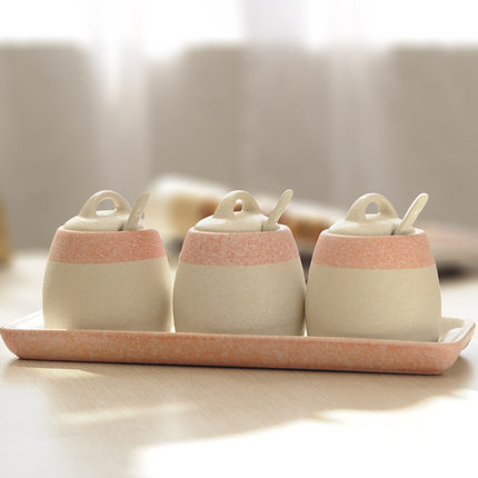 Creative Kitchen Tableware Storage Seasoning Jar Set Simple Bottle Set Ceramic Seasoning Tank Salt Shaker Bottle