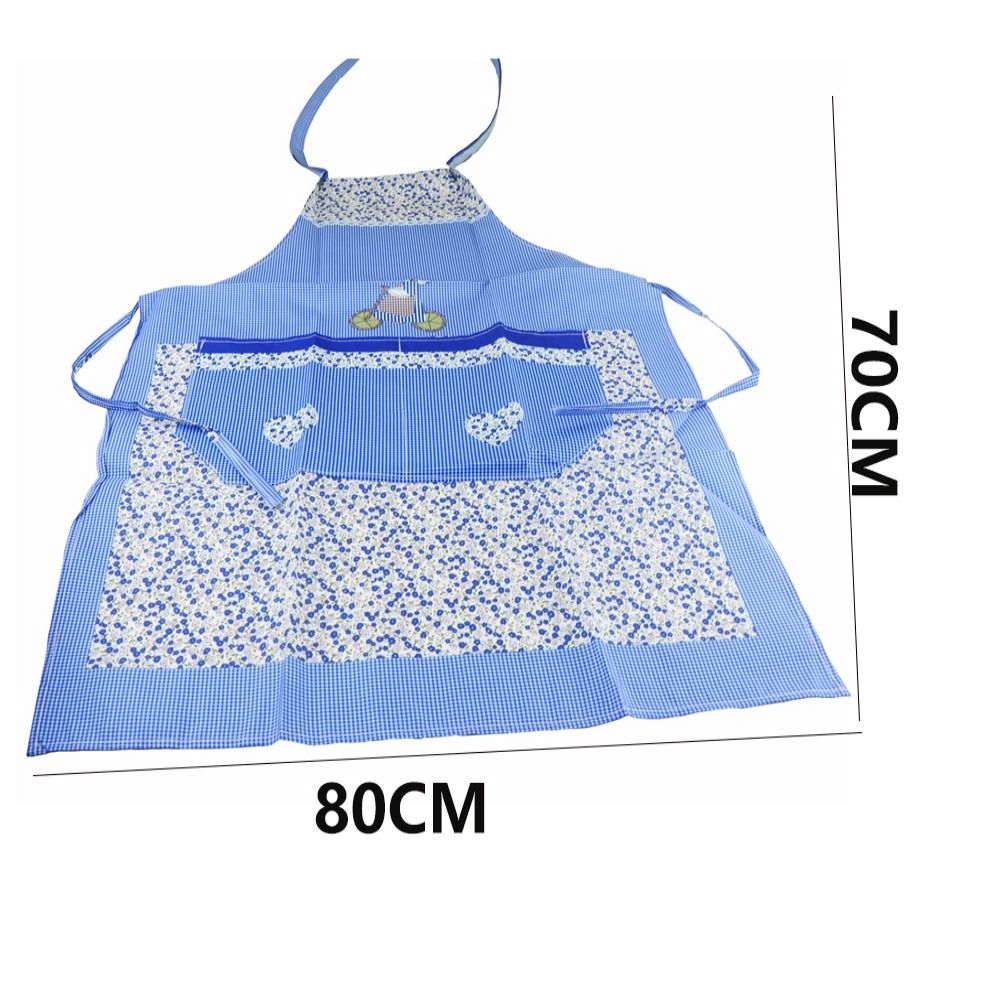 1Pc High Quality Polyester Apron Adult Sleeveless Waterproof Apron Kitchen Restaurant Cooking Bib Aprons with Double Pocket