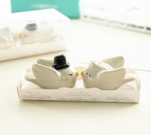 Wholesale New Angel Bird Ceramic Salt And Pepper Shaker Useful Wedding Souvenirs Wedding Gift for Guests(50Sets Lot) SN787