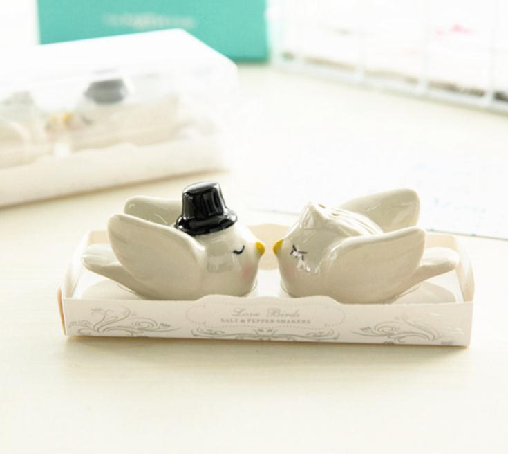 Wholesale New Angel Bird Ceramic Salt And Pepper Shaker Useful Wedding Souvenirs Wedding Gift for Guests(50Sets Lot) SN787