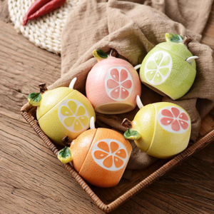 Ceramic Seasoning Jars Cute Lemon Kitchen Supplies Box Salt Shaker Sugar Bowl Household Bottle Storage Jars for Spices Container