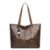 Version Trendy Women's 2024 New Large Capacity Tote Bag with Horizontal Square Zipper Single Shoulder Handbag