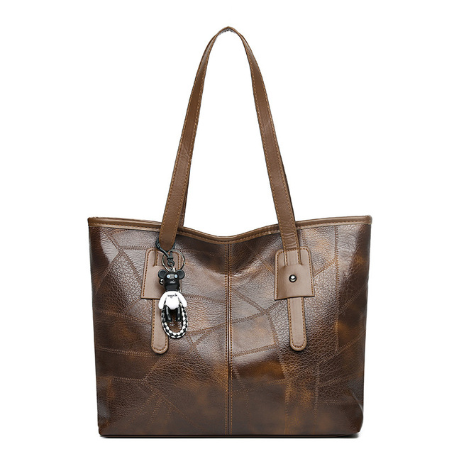 Version Trendy Women's 2024 New Large Capacity Tote Bag with Horizontal Square Zipper Single Shoulder Handbag