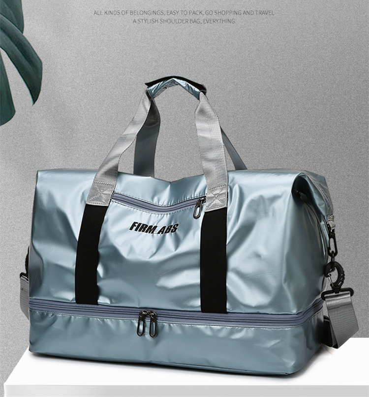 Large Capacity Women Gym Bags Pearlescent Sports Fitness Training Handbag With Shoes Pocket Waterproof Yoga Travel Duffel Bag