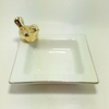Custom Decal Printed Ring Necklace Display Square Trinket Dish Ceramic Trinket Tray for Souvenir