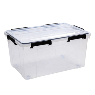 Big Transparent Plastic Storage Bins Airtight Keep Fresh Container Box Waterproof