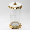 Round Glass Jar With Marble Lid Food Storage & Container Gold And Silver Home Hotel Restaurant Decorative Fancy Glass Canisters