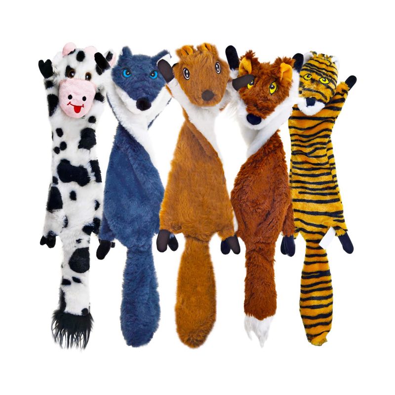 Wholesale Customized Tough Durable Plush Pet Dog Toy Pack Crinkle No Stuffing Squeaky Large Dog Plush Chew Toys for Dogs