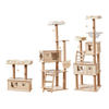 Wholesale Big Luxury Solid Wood Sisal Rope Style Cat House Pet Furniture Cat Trees Modern Wooden Cat Tree Tower