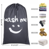 Smile Shape Nylon Laundry Bag Wash Me Travel Storage Pouch Machine Washable Dirty Clothes Organizer Wash Drawstring Bag