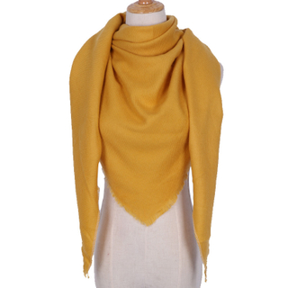 Fashionable Solid Color Scarf Triangular Shawl Women's Cashmere Winter Outdoor Warmth Headscarf Hijab Foulard
