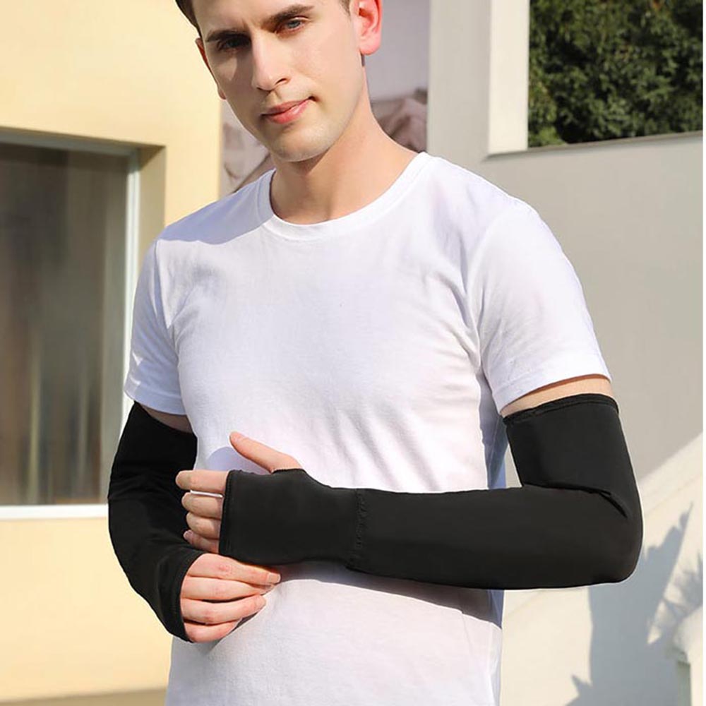 Sun-protective Sleeves Arm Cuff Cover Anti-UV Ice Silk Outdoors Travel Supplies Cycling Driving Sports Men Women's Arm Sleeves