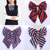 1 Pcs Fashion Elegant Women Bowties Striped Bow Ties Silk Tie Bow Tie Butterfly Neck Wear Collar Accessory To Dresses