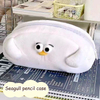 Large Capacity Plush Pencil Case Cute Cartoon Seagull Pencil Bag Plush Animal Kawaii Stationery Storage Bag Boy Girl