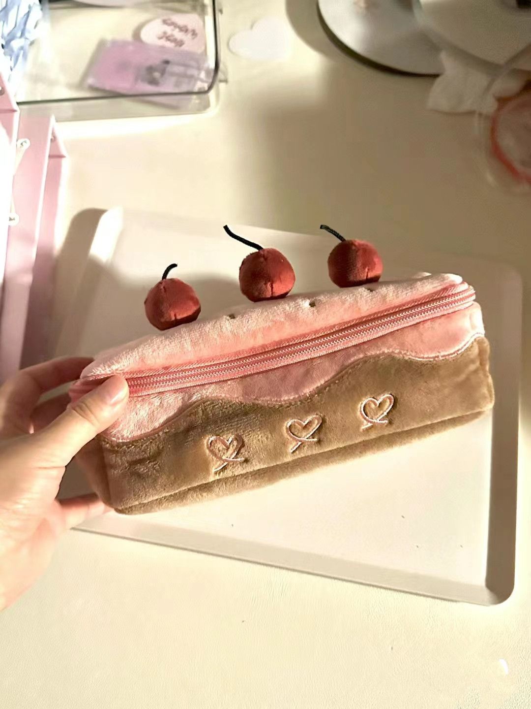 Cute Plush Pencil Box Kawaii Pencil Case Large Capacity Pencil Bag Pouch Holder Box for Girls Student Stationery School Supplies