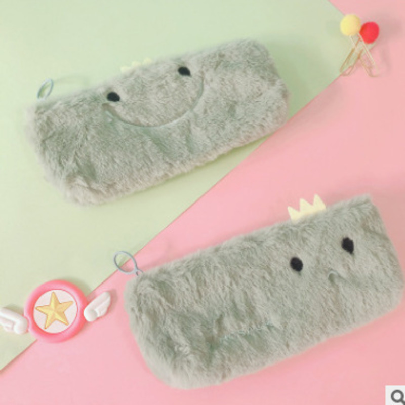 1 Pieces Kawaii Cute Dinosaur Plush Pouch Pencil Case Bag Key Chain Pendant Coin Purse Wallet Case Pouch Bag School Supplies