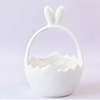 Easter Rabbit Ceramics Basket Cute Food Storage Container Kitchen Egg Candy Snacks Fruit Organizer Basket Household Decoration