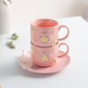 Ceramic Coffee Cup And Saucer Set Star Cup Lovely Afternoon Tea Drinkware Household Breakfast Milk Oatmeal Cup Pastry Dish