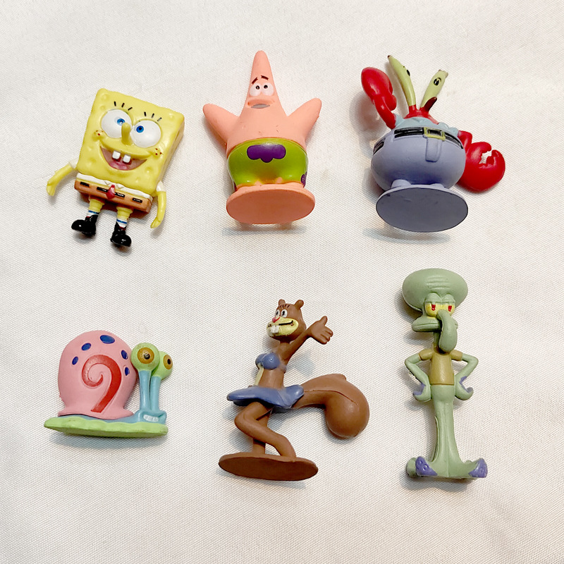 6pcs SpongeBob SquarePants Figure Bob Crab Boss Patrick Star Action Figures Patrick Star Anime Figurines Children Toys