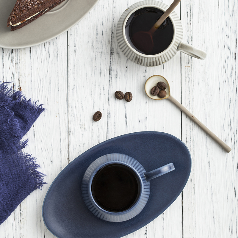 120ml Japan Style Coffee Cup Set Mini Retro Espresso Cup Mug Ceramic Blue Breakfast Cup Small Fresh Gift Cute Mug